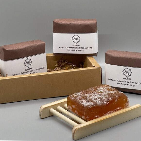 SERAJAL 100% NATURAL PRODUCT FOR YOUR SKIN CARE. NATURAL TURMERIC AND HONEY SOAP - Picture 4 of 8